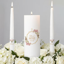 Taufe Girl Pink Orchids Gold Floral Geometric