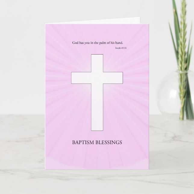 Taufe Glückwunsch, glühendes Kreuz Karte (Vorderseite)