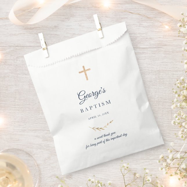 Taufe Gold Cross elegante Gefälligkeitstaschen Geschenktütchen (Ausgeschnitten)