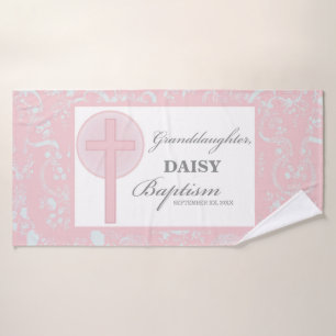 Taufe Großtochter Pink Lace Personalisiert Badehandtuch