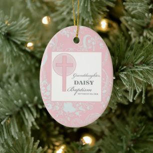 Taufe Großtochter Pink Lace Personalisiert Keramik Ornament