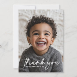 Taufe im runden Foto Dankeskarte