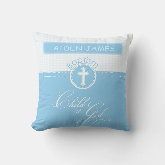 Taufe, Individuelle Name, Blaues Kind Gottes Kissen (Vorderseite)