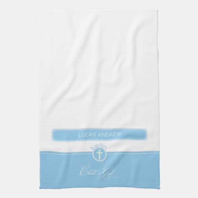 Taufe, Individuelle Name, Blaues Kind Gottes Küchentuch (Vertikal)