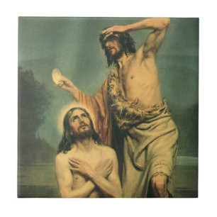 Taufe Jesu Christi durch Johannes den Täufer Fliese