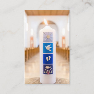 Taufe-Kerze des Taufe-Gebets- Visitenkarte