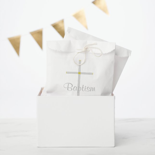 Taufe Kreuz Weiße Gunsttaschen Geschenktütchen (Party)