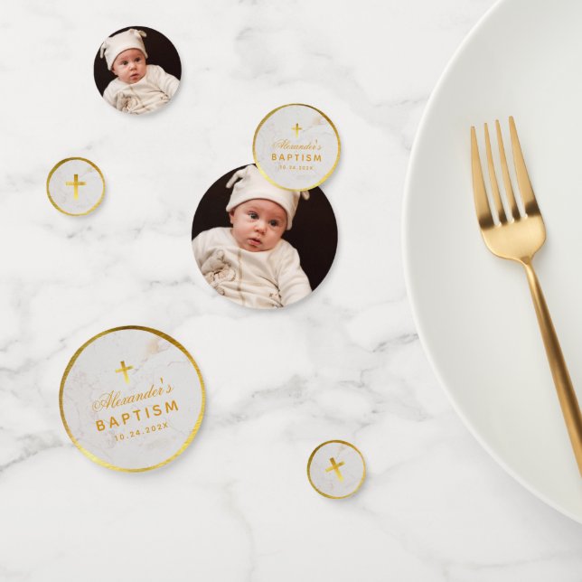 Taufe Marmor-Imitate Gold Foil Cross Elegantes Skr Konfetti (Gruppe)