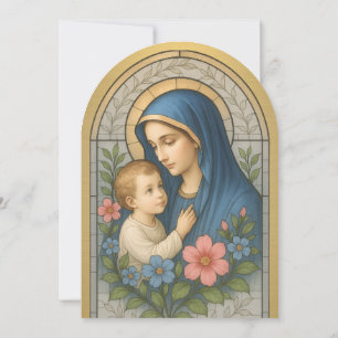 Taufe Mary Jesus Gold festgehaltenes Glas Einladung