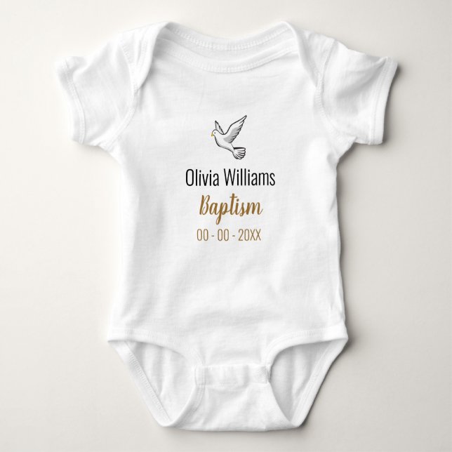 Taufe mit Dove Keepake Baby Bodysuit Strampler (Vorderseite)