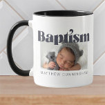 Taufe Modernes, feines, einfaches Foto Vielen Dank Kaffeetasse<br><div class="desc">Dieses einfache und klassische Design besteht aus Serifentypografie und fügt ein benutzerdefiniertes Foto hinzu. Dieses Design ist modern,  elegant,  spielerisch und lustig.</div>
