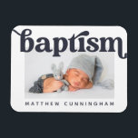 Taufe Modernes, feines, einfaches Foto Vielen Dank Magnet<br><div class="desc">Dieses einfache und klassische Design besteht aus Serifentypografie und fügt ein benutzerdefiniertes Foto hinzu. Dieses Design ist modern,  elegant,  spielerisch und lustig.</div>