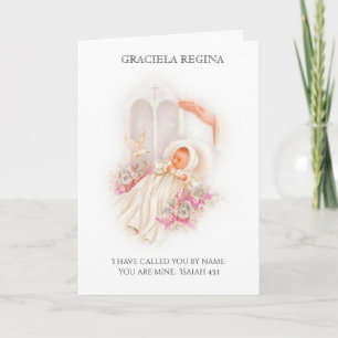 Taufe Namensweihe Schrift Baby Mädchen Rosen Karte