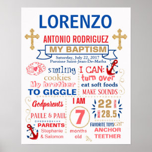 Taufe Nutical Christening Board Poster