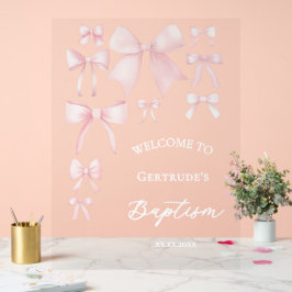 Taufe rosa Bogen willkommen klares Zeichen Acrylschild