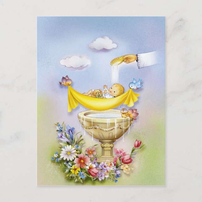 Taufe, Taufeinladung Postkarte (Vorderseite)