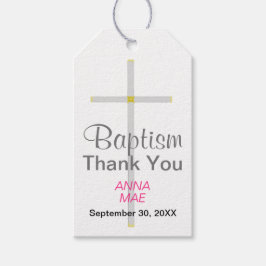 Taufe Vielen Dank Silver Cross Pink Name Geschenkanhänger