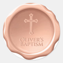 Taufe Wax Siegel Brown Embossed Cross