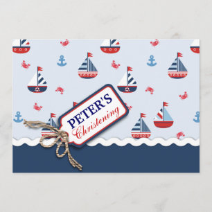 Taufe Weihnachtsfeier für Nautical Sailboat Anchor Einladung
