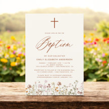 Taufe Wildblume Skript Neutral Beige