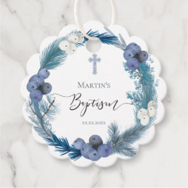 Taufe Winterblau-Kranz-Anhänger Geschenkanhänger