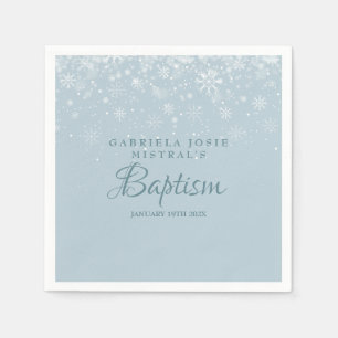 Taufe Winterschneeflocken Serviette