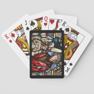 Taufe zum Christus verkleidetes Glasfenster Spielkarten