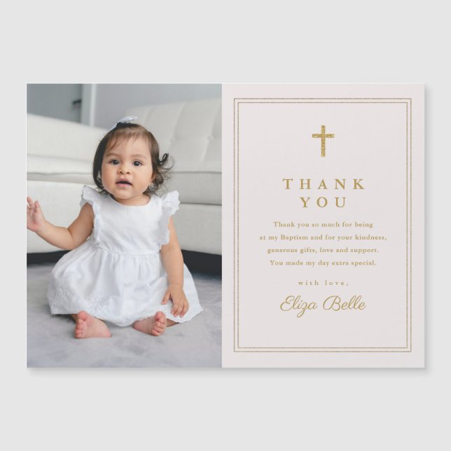 Taufe zum klassischen Foto Magnetkarte (Vorderseite)