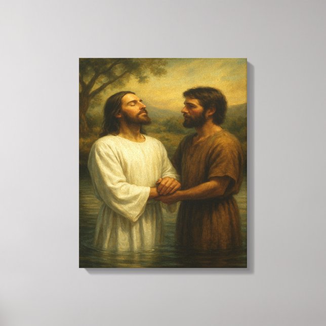 Taufe zur Leinwand Jesus™ LDS Wall (Vorderseite)