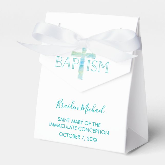 Taufen Gastgeschenk Box - Jungs Weihnachtsfavors Geschenkschachtel (Vorderseite)