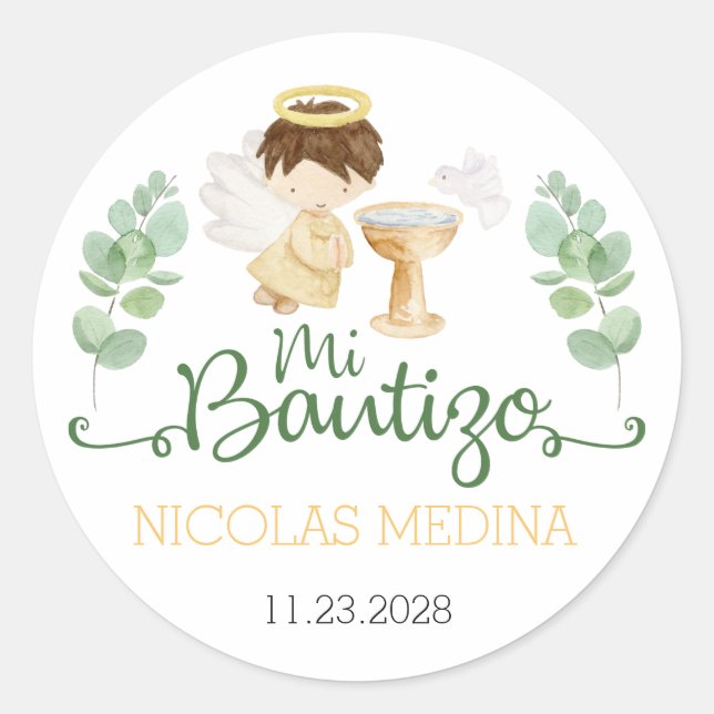 Taufen Stickers Bautizo Pegatinas Spanish Español (Vorderseite)
