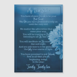 Taufgedicht | Magnetkarte | JW Blue Flowers