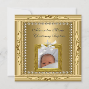 Taufgeschenk Goldener Bilderrahmen Bogen Karte