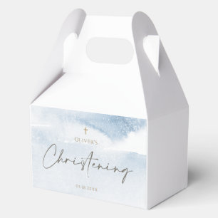 Taufgeschenkbox Blaue Wasserfarbe Junge Geschenkschachtel