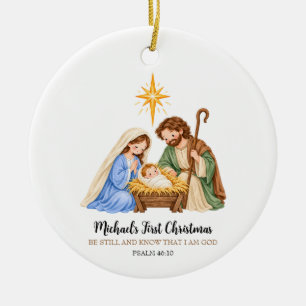 Taufkind Erstes Weihnachten Personalisiert  Keramik Ornament