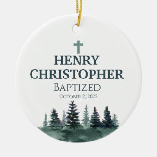 Taufkirchen für Jungen Keramik Ornament