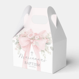 Taufkleid für Mädchen Floral Blush Rosa Schleife Geschenkschachtel