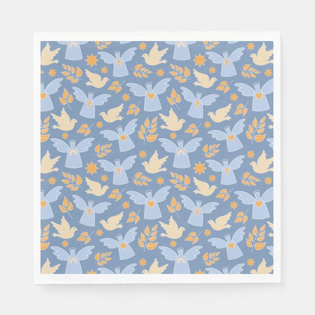 Taufpapier Dove and Angel Serviette (Vorderseite)
