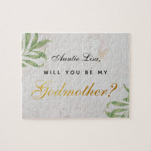 Taufpaten Antrag Laub Faux Gold Schrift Marmor