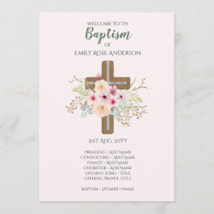 Taufprogramm für MÄDCHEN - Blumenkreuz Programm