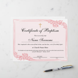 Taufschein, Baby Dedication