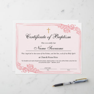 Taufschein, Baby Dedication