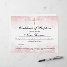 Taufschein, Baby Dedication