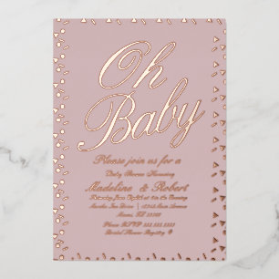 Taufspritzer Punkte Konfetti Baby Shower Rosa gepr Folieneinladung