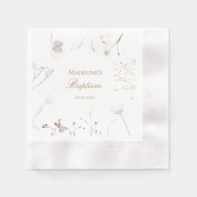 Taufwiese Blume Serviette (Vorderseite)