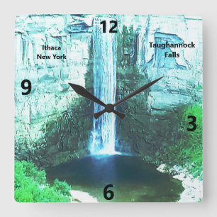 TAUGHANNOCK FALLT ITHACA-Uhr Quadratische Wanduhr