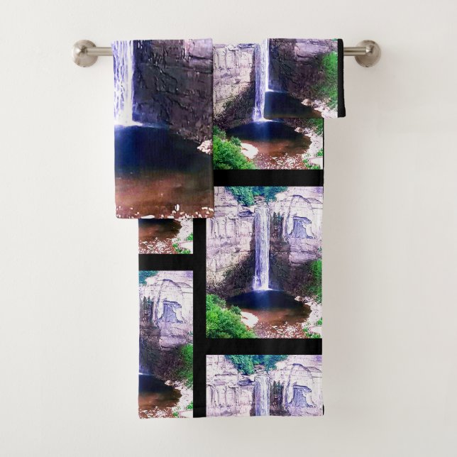 TAUGHNNOCK FALLS GORGE ITHACA N.Y. BADHANDTUCH SET (Insitu)