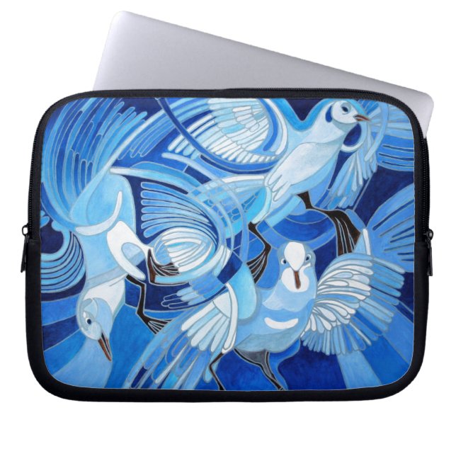 Taumeltauben in Cerulean Blue Laptopschutzhülle (Vorderseite)