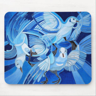 Taumeltauben in Cerulean Blue Mousepad