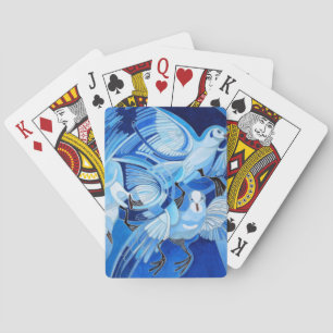 Taumeltauben in Cerulean Blue Spielkarten
